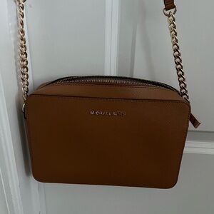 Michael Kors Tan Crossbody Bag with Gold Chain